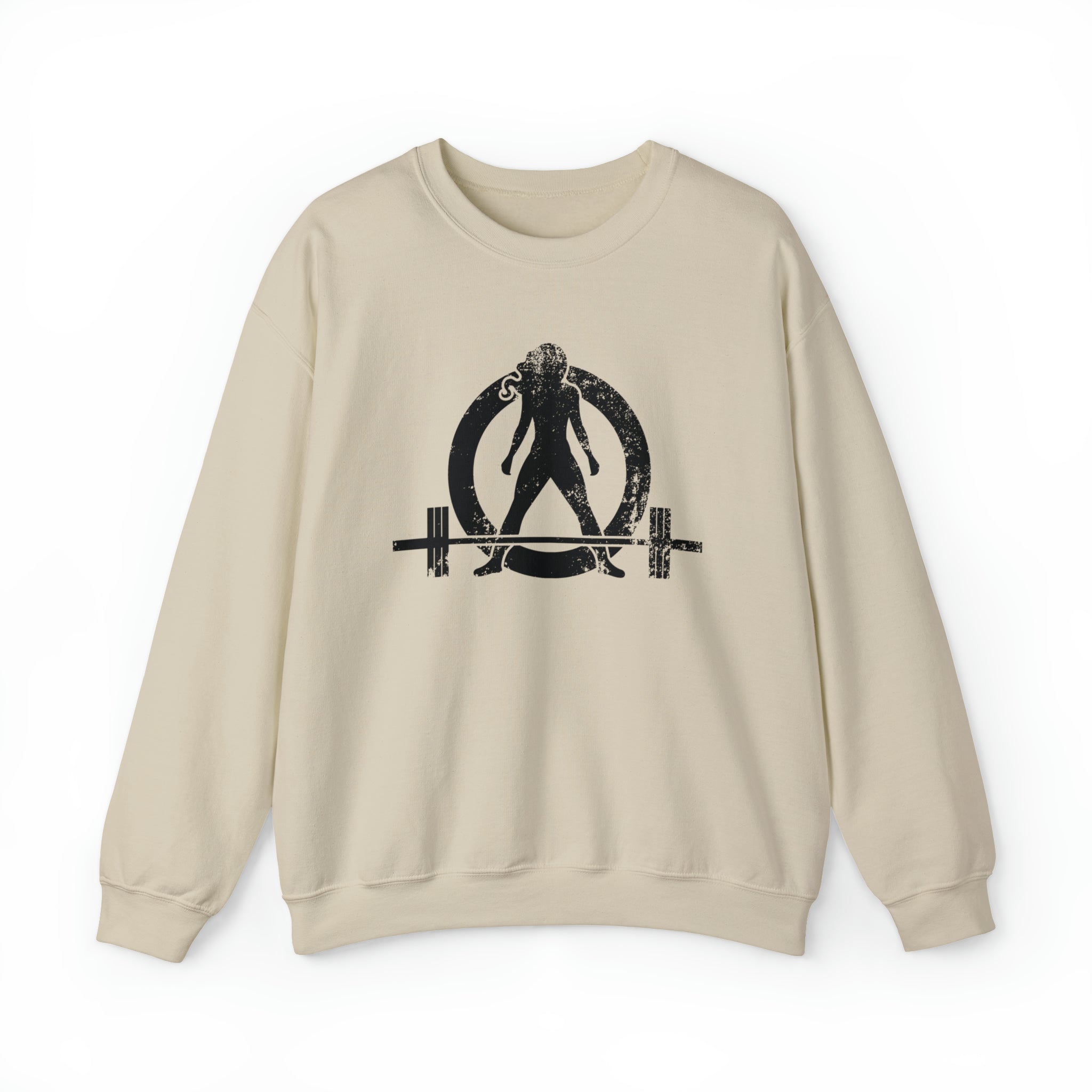 Distressed Logo - Unisex Heavy Blend™ Crewneck Sweatshirt - Black Logo