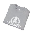 WWLW White Distressed Unisex Softstyle T-Shirt - White Distressed Logo - Plain Back
