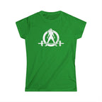Women's Softstyle Tee - WWLW Distressed Logo - White Logo Front Plain Back