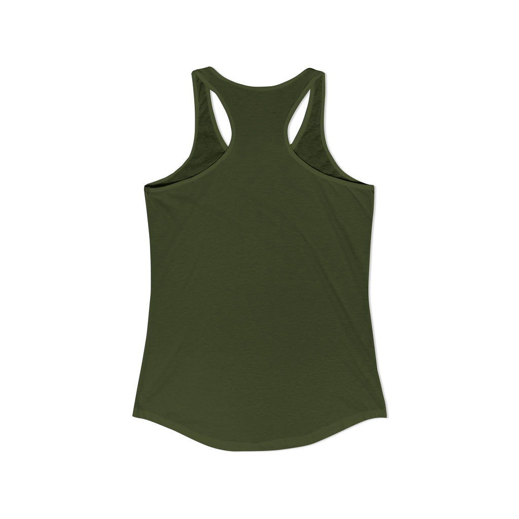 Grandma Lifts - Women's Ideal Racerback Tank - Black Logo Front Plain Back