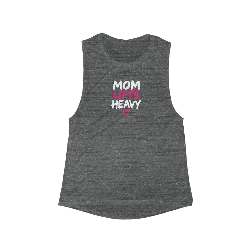 Mom Lifts Heavy – Women's Flowy Scoop Muscle Tank – Front Print