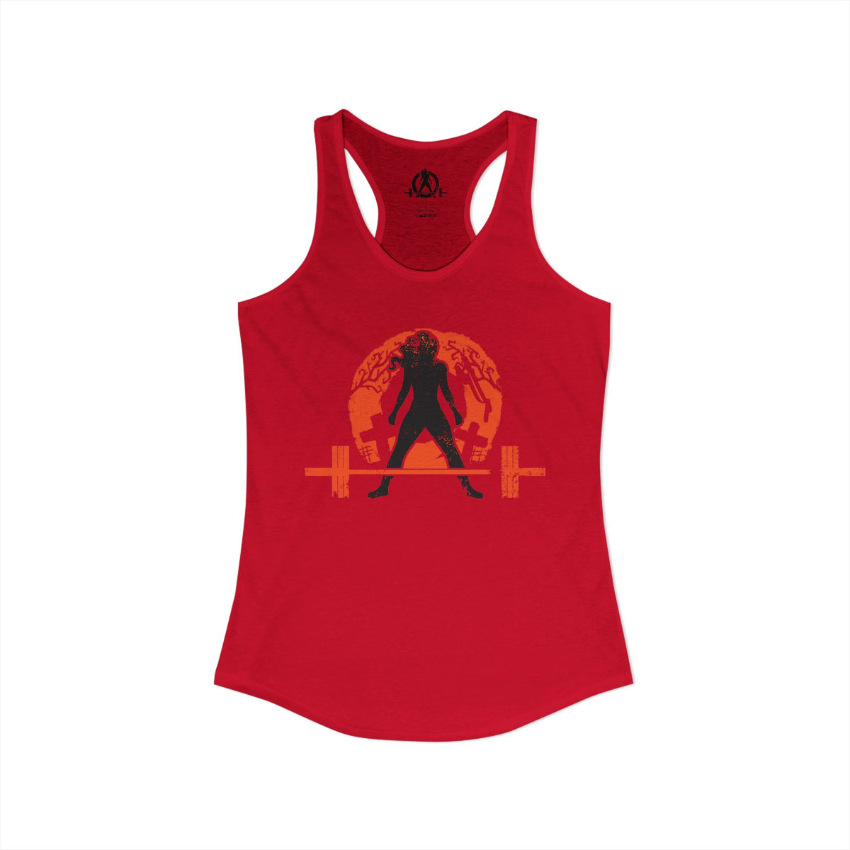 Halloween Deadlift - Women's Ideal Racerback Tank - Dark Logo - Plain Back