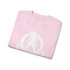 Unisex Ultra Cotton Tee - Distressed White Logo - Plain Back