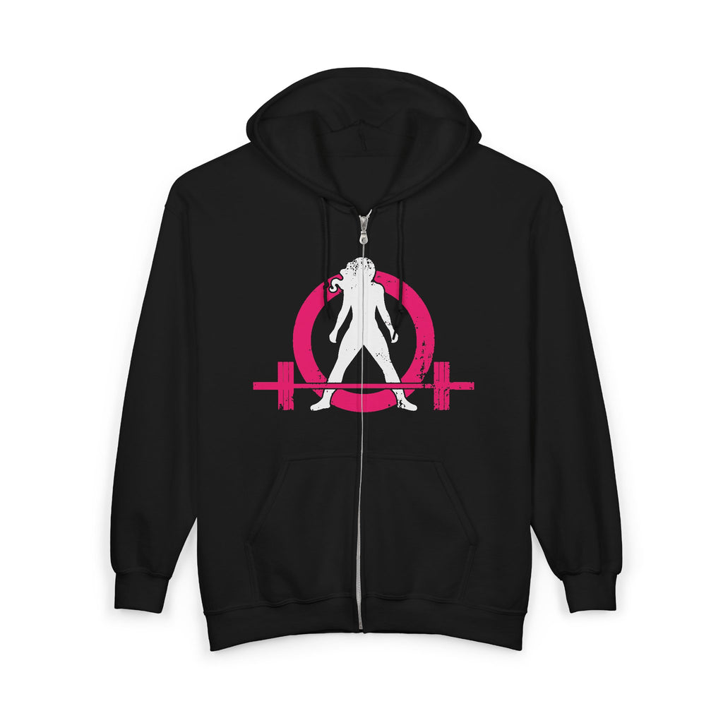 Distressed Logo – Unisex Heavy Blend™ Full Zip Hooded Sweatshirt – Color Inverted Logo