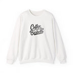 Coffee & Barbells - Unisex Heavy Blend™ Crewneck Sweatshirt - Black Logo on Front