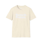 Bench Press -  Unisex Softstyle T-Shirt — White Logo Front & Back