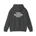 Cardio = Lift Weights Faster - Unisex Heavy Blend Hooded Sweatshirt - White Print on Front & Back