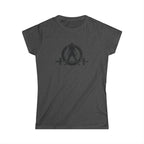 Strong Is Beautiful - Women's Softstyle Tee - Black Distressed Logo Front & Back