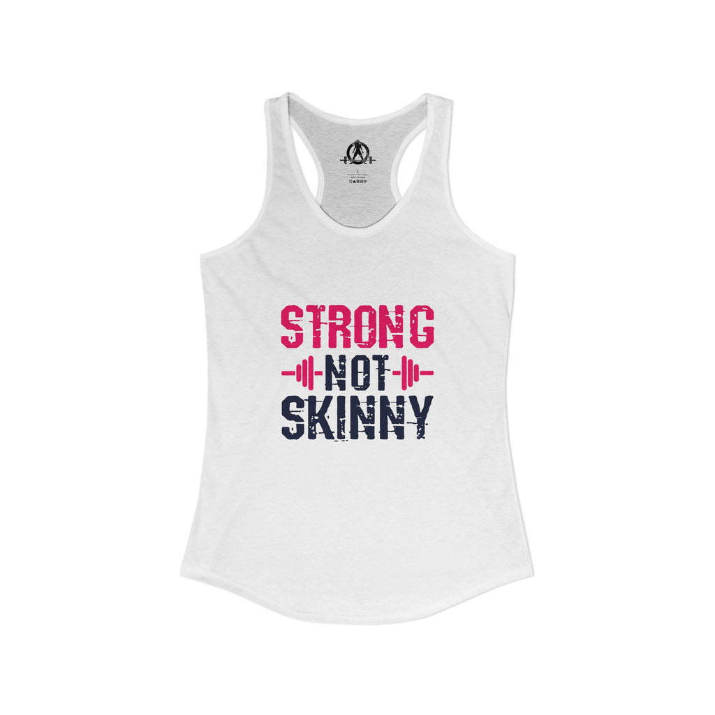 Strong Not Skinny - Color Distressed Logo - Women's Ideal Racerback Tank