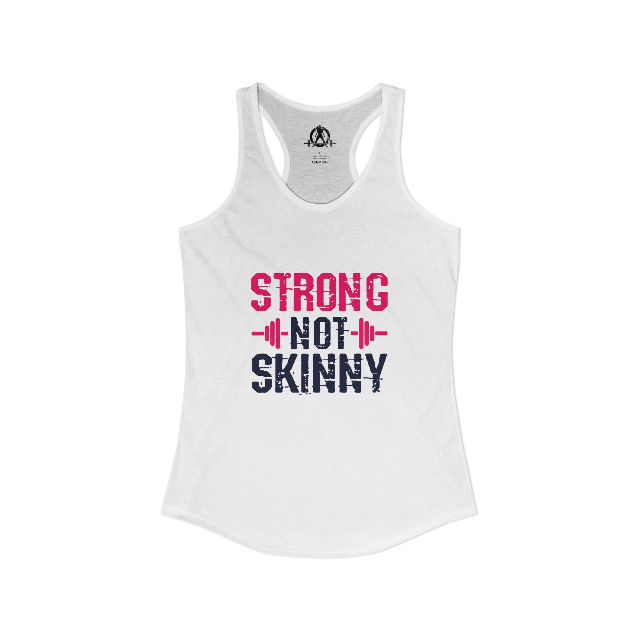 Strong Not Skinny - Color Distressed Logo - Women's Ideal Racerback Tank