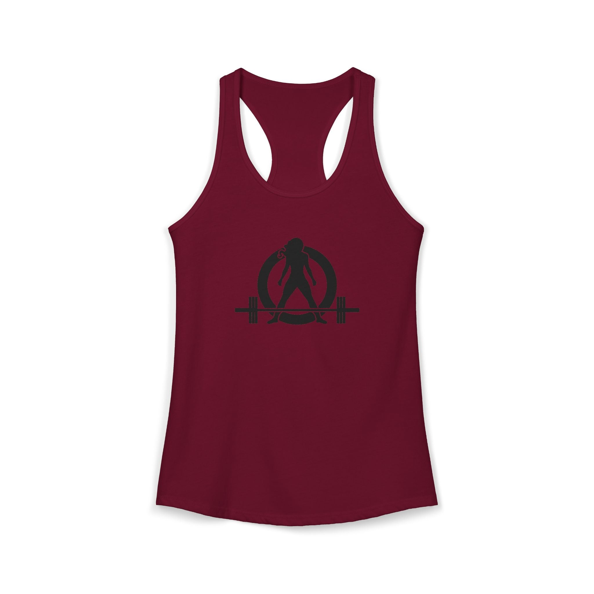 25 + 25 = 70 Women's Ideal Racerback Tank - Black Print Front & Back