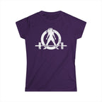 ALL I NEED IS Coffee & A Barbell - Women's Softstyle Tee - Front & Back White Logo
