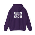 Iron Sharpens Iron – Unisex Heavy Blend™ Hooded Sweatshirt (White Logo) 🤍🔥