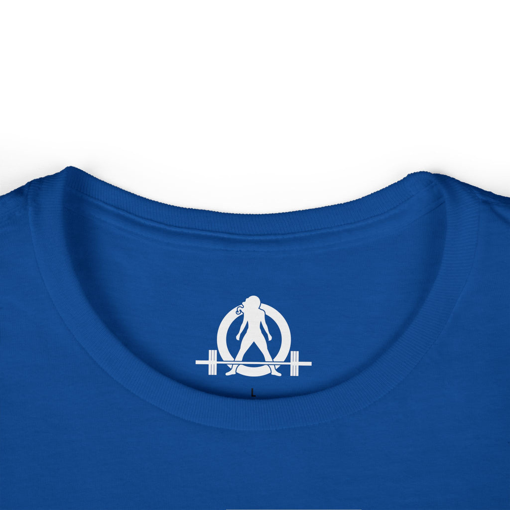 Lift Heavy Run Fast - Women's Softstyle Tee - White Front Logo
