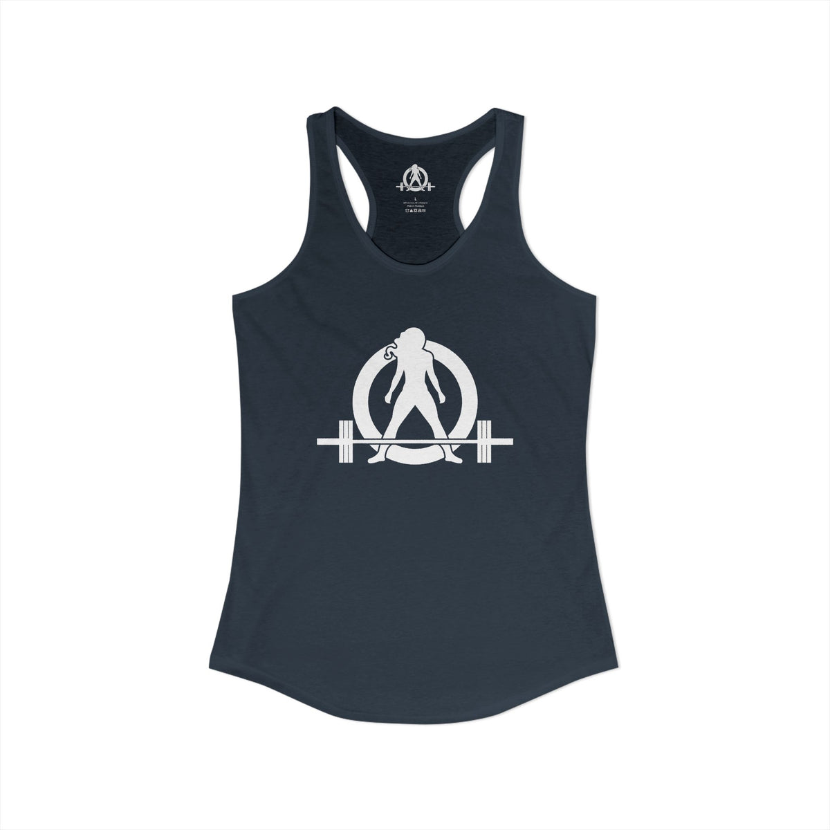 Grandma Lifts - Women's Ideal Racerback Tank - White Logo Front & Back