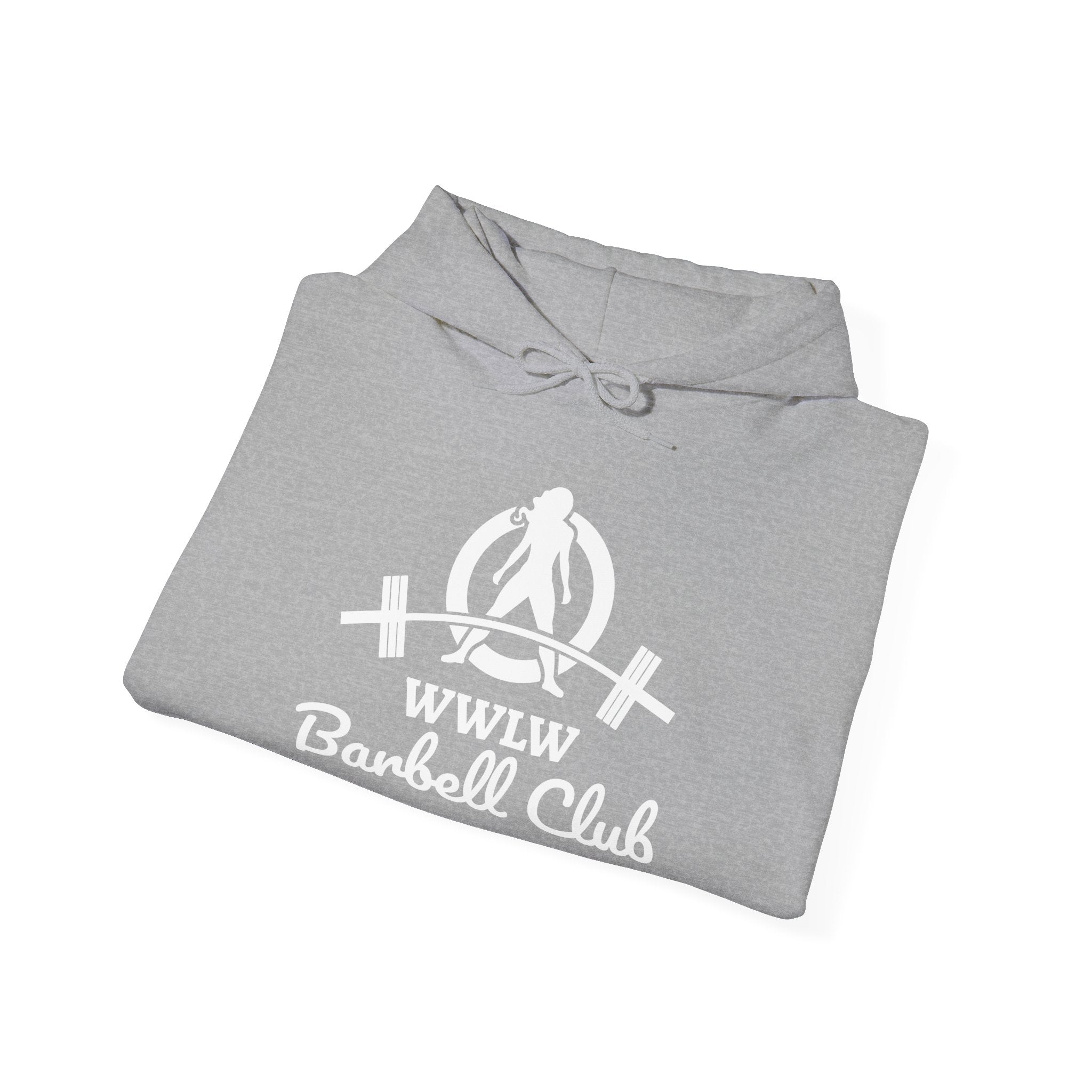 WWLW Barbell Club — Classic Logo Hoodie (White)