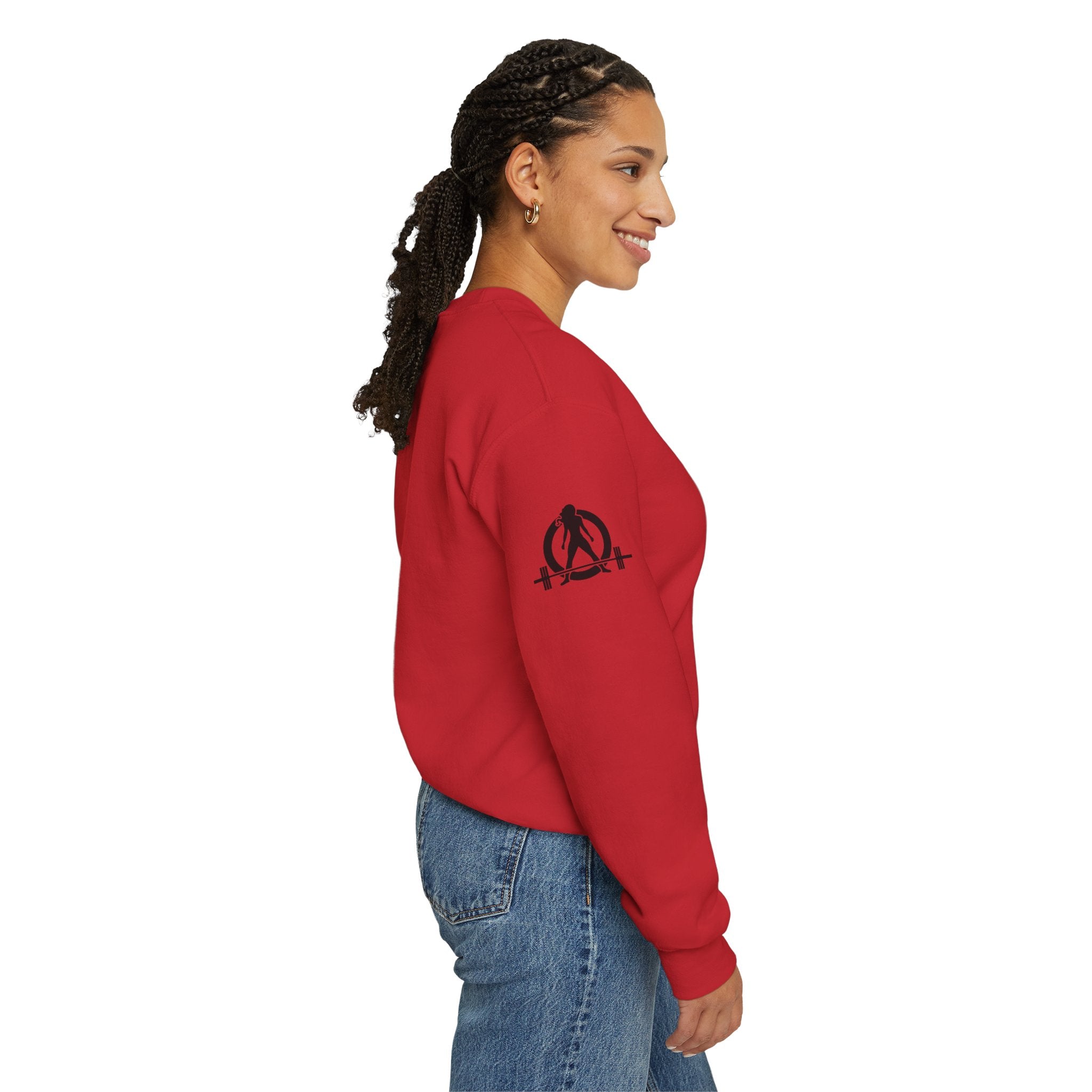 Iron Sharpens Iron - Unisex Heavy Blend™ Crewneck Sweatshirt - Front Black Logo - Plain Back