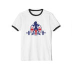 UK Collection - Unisex Cotton Ringer T-Shirt - Front Logo Front Plain Back