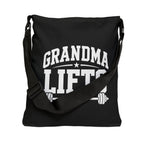 Grandma Lifts Adjustable Tote Bag — Fitness Grandma Weightlifting Gym Tote