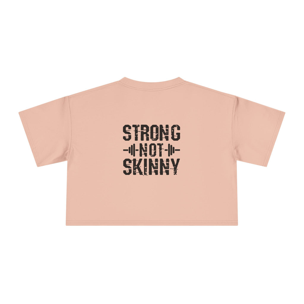 Strong Not Skinny Crop Tee — Front & Back Print — Black
