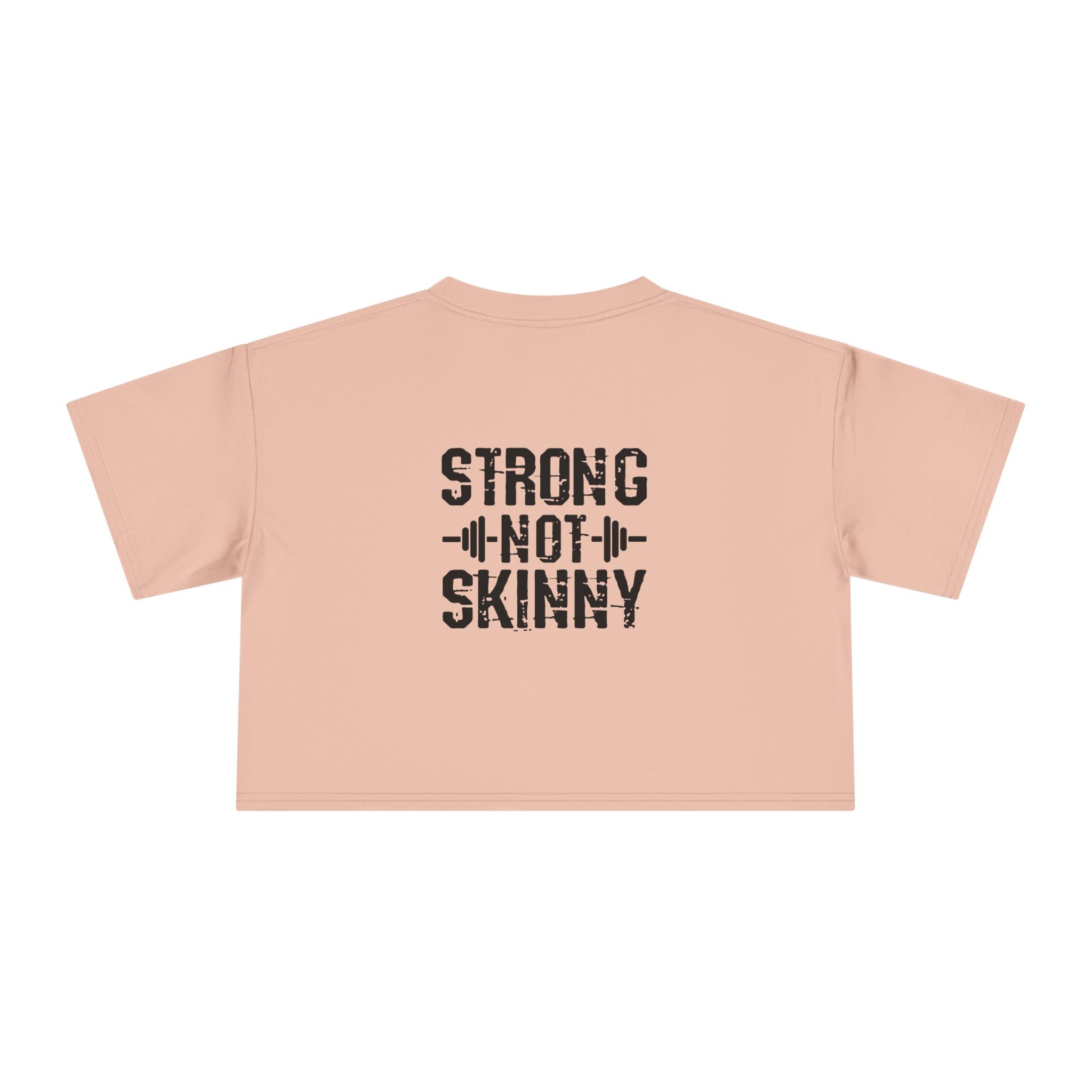 Strong Not Skinny Crop Tee — Front & Back Print — Black