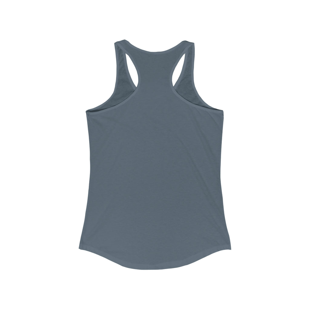 Iron Sharpens Iron - Women's Ideal Racerback Tank - Black Font - Print on Front - Plain Back