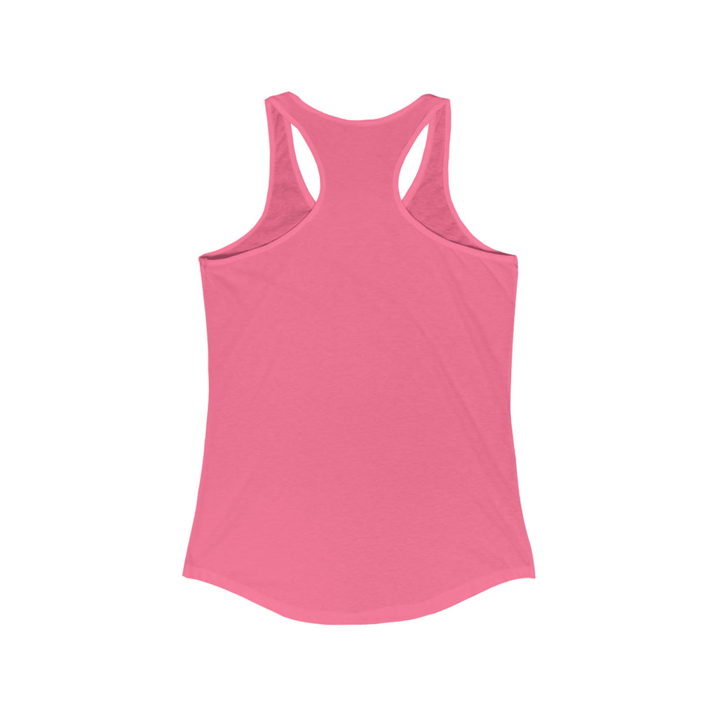 Iron Sharpens Iron - Women's Ideal Racerback Tank - Black Font - Print on Front - Plain Back