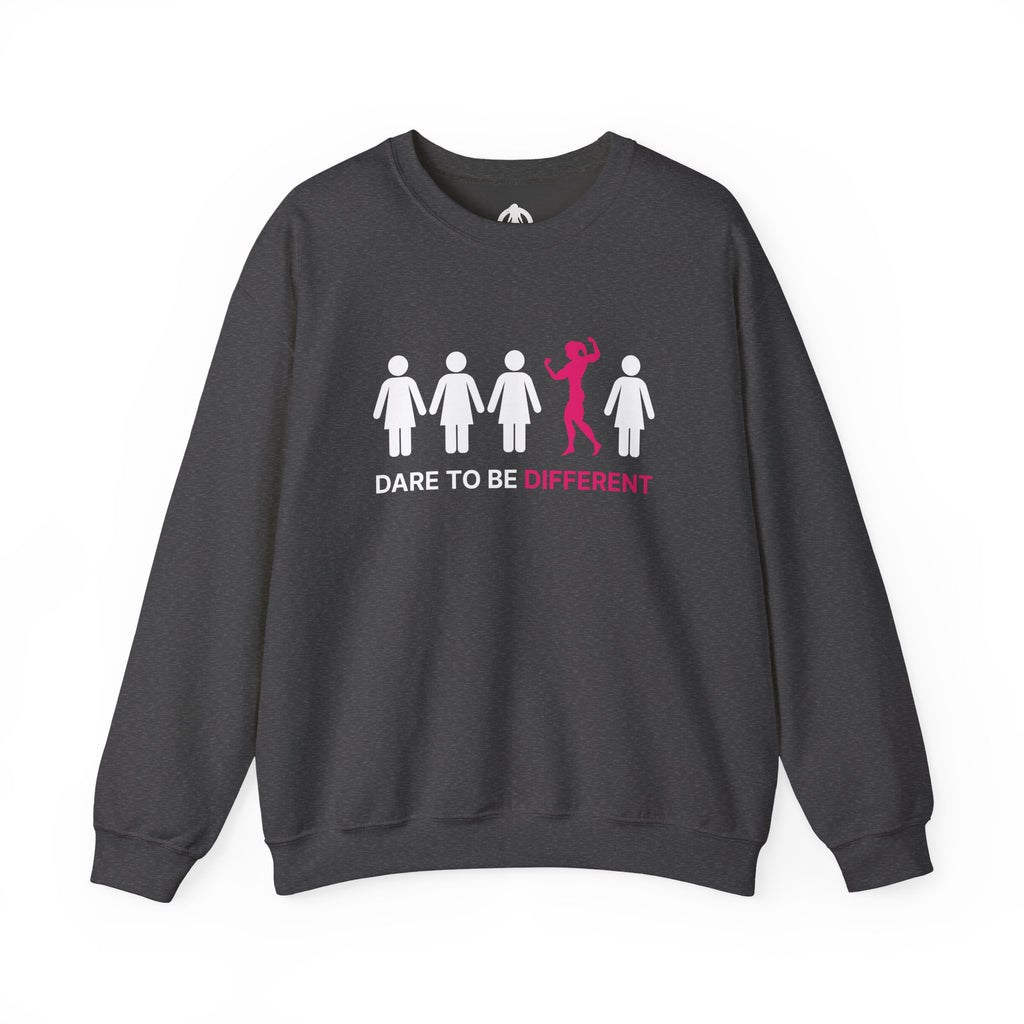 Dare To Be Different - Flex - Unisex Heavy Blend™ Crewneck Sweatshirt - Front  Logo Plain Back