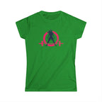 Strong Not Skinny - Women's Softstyle Tee - Distressed Color Logo Front & Back