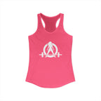 45 + 45 = 135 - Women's Ideal Racerback Tank - White Print Front & Back