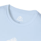 WWLW White Distressed Unisex Softstyle T-Shirt - White Distressed Logo - Plain Back