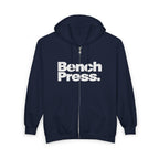 Bench Press Zip Hoodie — Bold Gym Fitness Sweatshirt