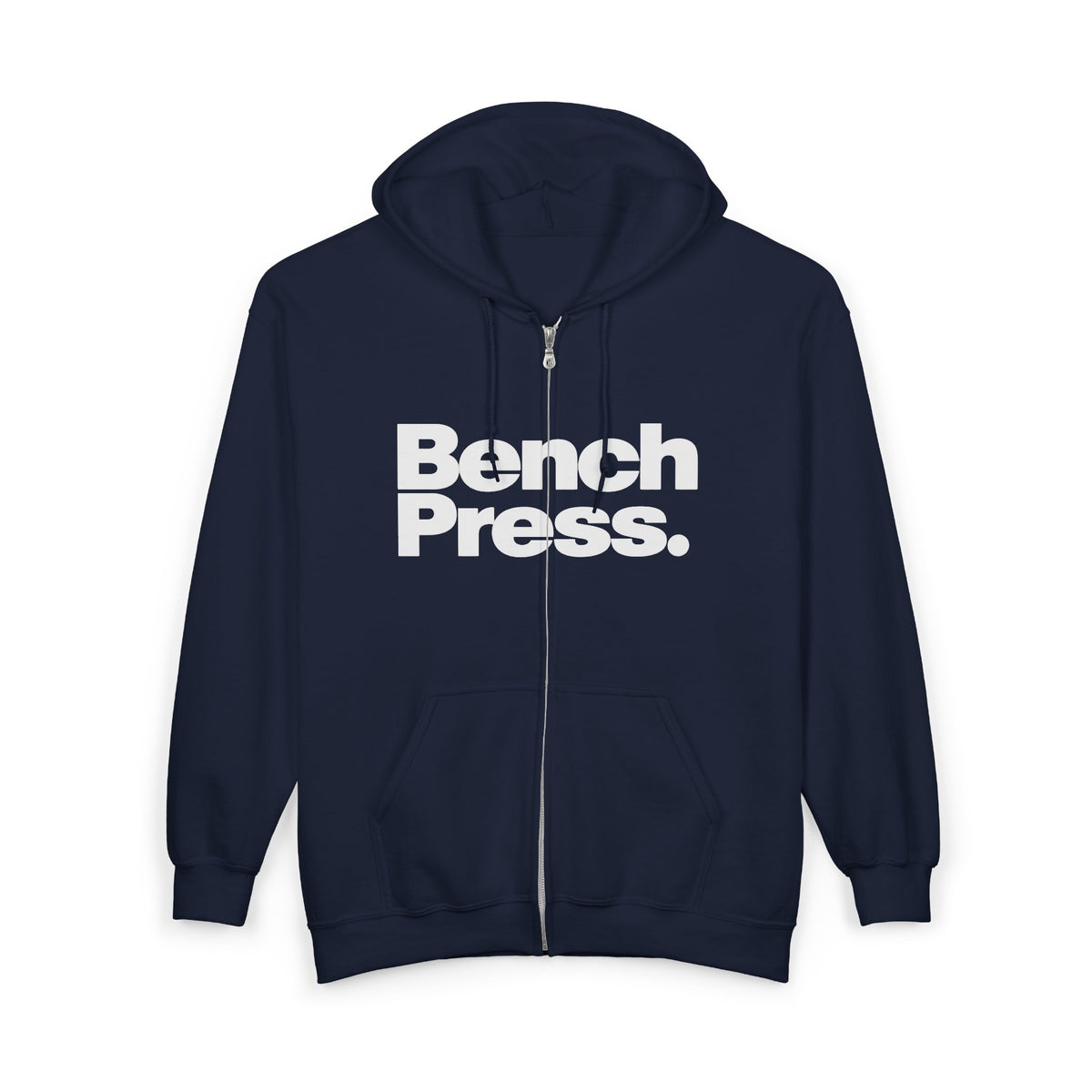 Bench Press Zip Hoodie — Bold Gym Fitness Sweatshirt