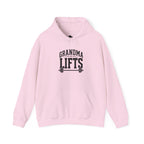 Grandma Lifts - Unisex Heavy Blend™ Hooded Sweatshirt - Black Logo Front - Plain Back