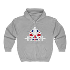 WWLW UK Logo -  Unisex Heavy Blend™ Full Zip Hooded Sweatshirt – Plain Back