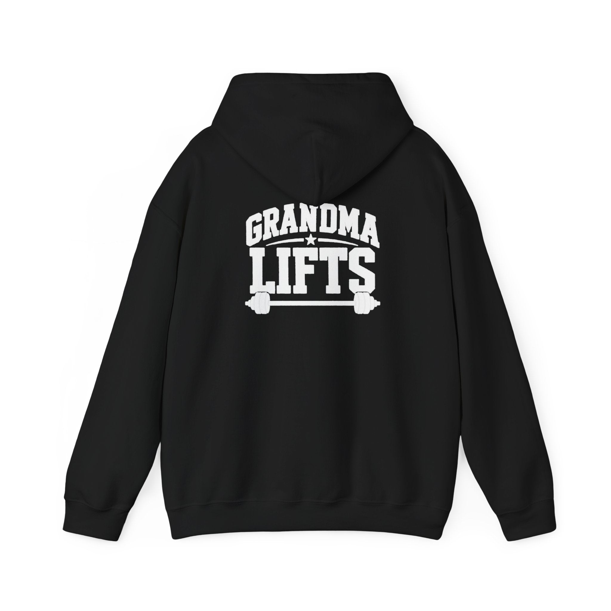 Grandma Lifts - Unisex Heavy Blend™ Hooded Sweatshirt - White Logo Front & Back