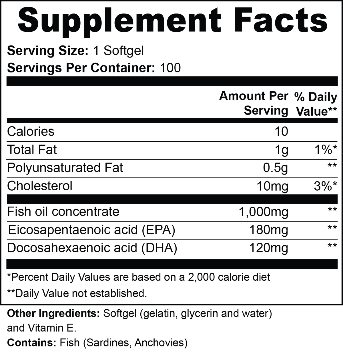 OMEGA-3 — 100 Softgels