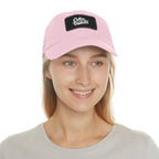 Coffee & Barbells - Dad Hat with Leather Patch (Rectangle) - White Font