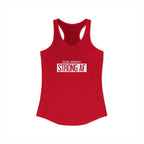 Goal Weight Strong AF - Simple - Women's Ideal Racerback Tank - White Print Front & Back