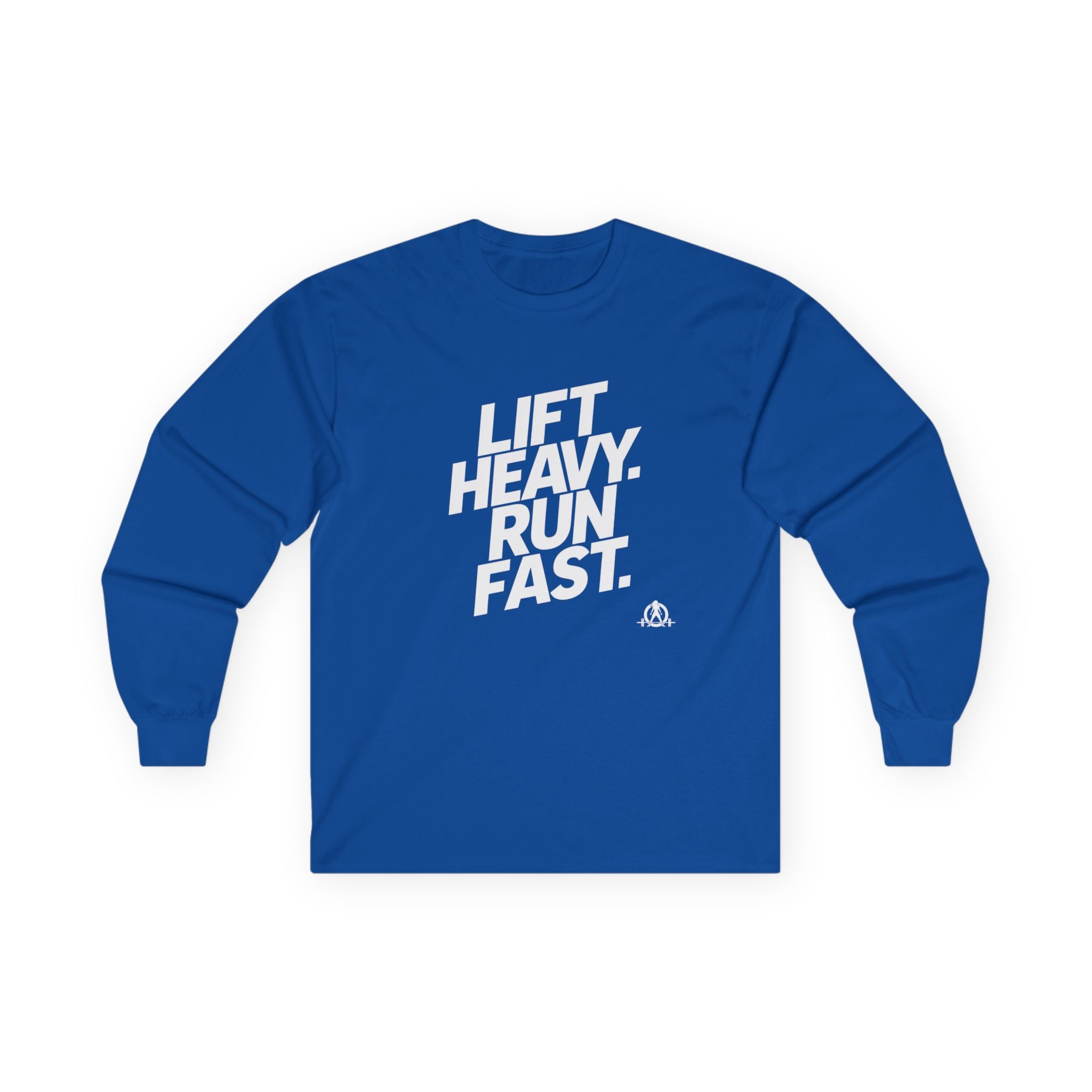 Lift Heavy Run Fast - Ultra Cotton Long Sleeve Tee - White Logo Front