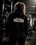 Goal Weight Strong AF - Unisex Heavy Blend Hooded Sweatshirt  - White Logo Front & Back