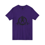 Strong Is Beautiful - Distressed Black Logo - Unisex Jersey Short Sleeve V-Neck Tee