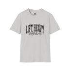 Lift Heavy Shit  - Unisex Softstyle T-Shirt - Black Print on Front Plain Back