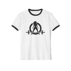 I DON’T WANT TO LOOK SKINNY I WANT TO LOOK LIKE I CAN KICK YOUR ASS – Unisex Cotton Ringer T-Shirt – Black Classic Logo Front & Back