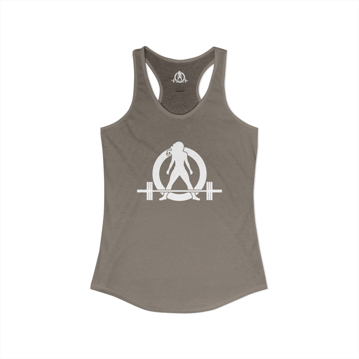 Grandma Lifts - Women's Ideal Racerback Tank - White Logo Front & Back