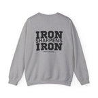 Iron Sharpens Iron - Unisex Heavy Blend™ Crewneck Sweatshirt - Front Black Logo - Front & Back Print