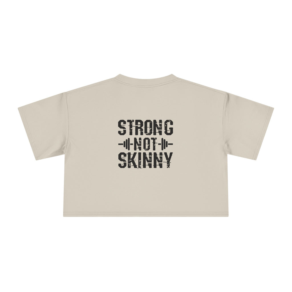 Strong Not Skinny Crop Tee — Front & Back Print — Black