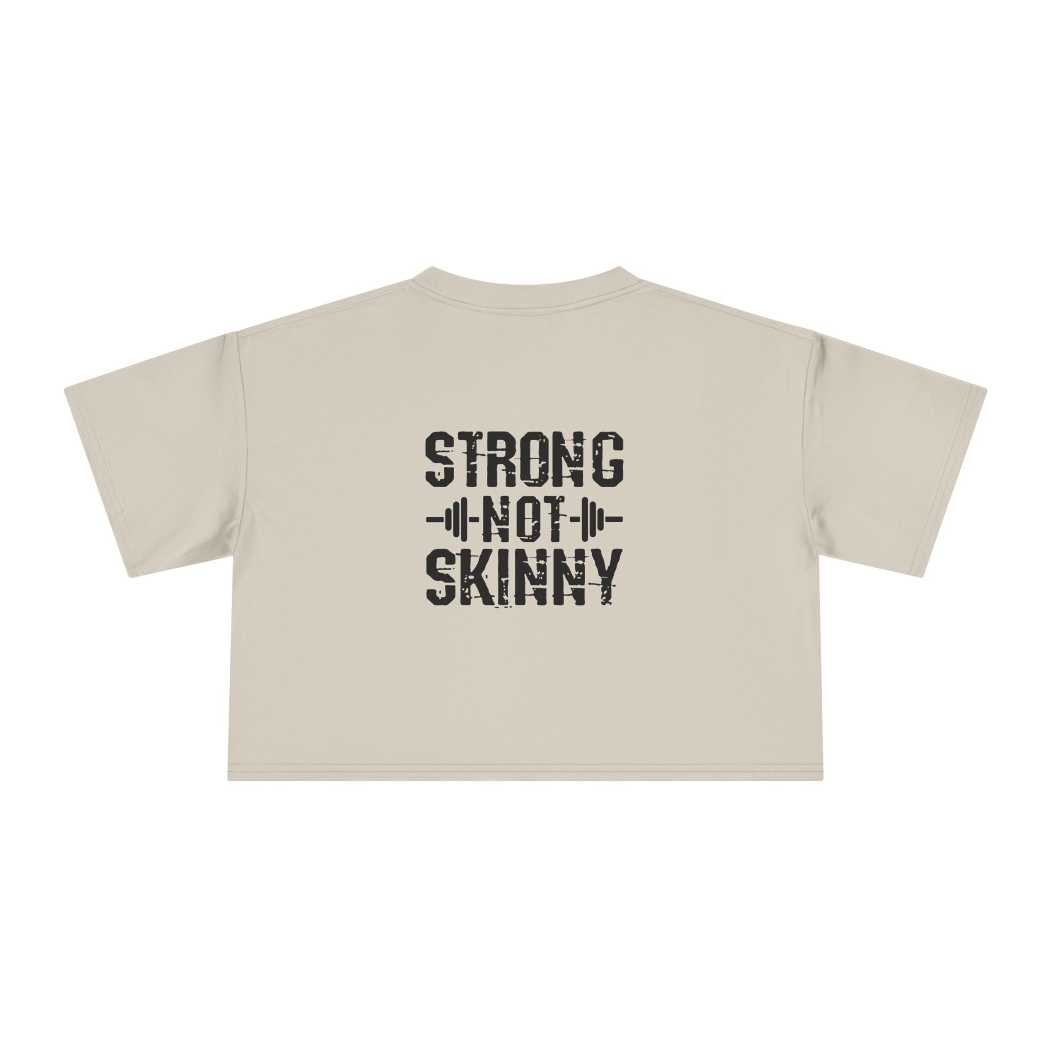 Strong Not Skinny Crop Tee — Front & Back Print — Black