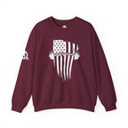 USA Barbell - Unisex Heavy Blend™ Crewneck Sweatshirt - White Logo
