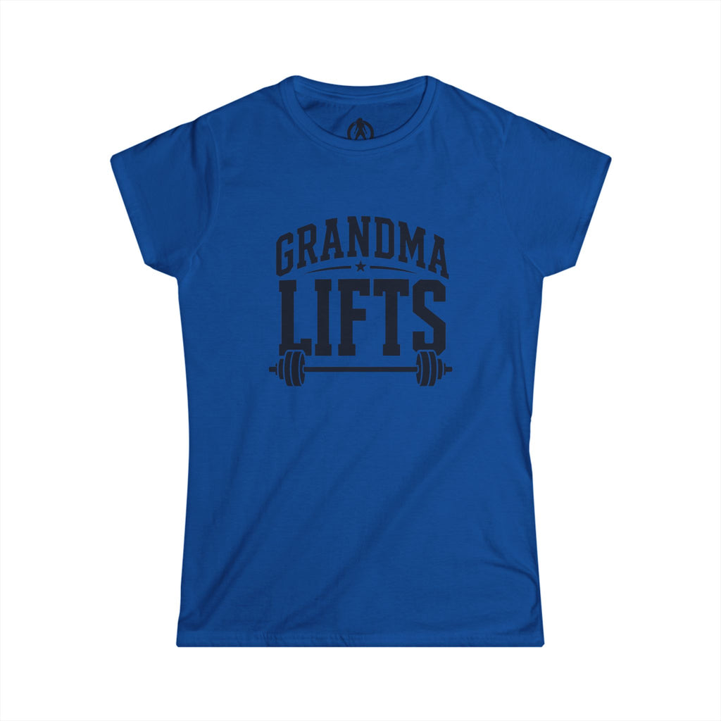 Grandma Lifts - Women's Softstyle Tee - Front Black Logo